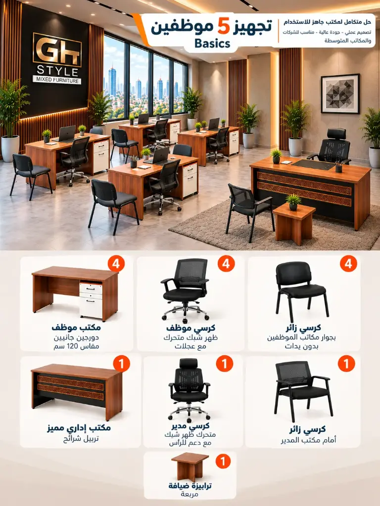 تجهيز 5 موظفين Basics